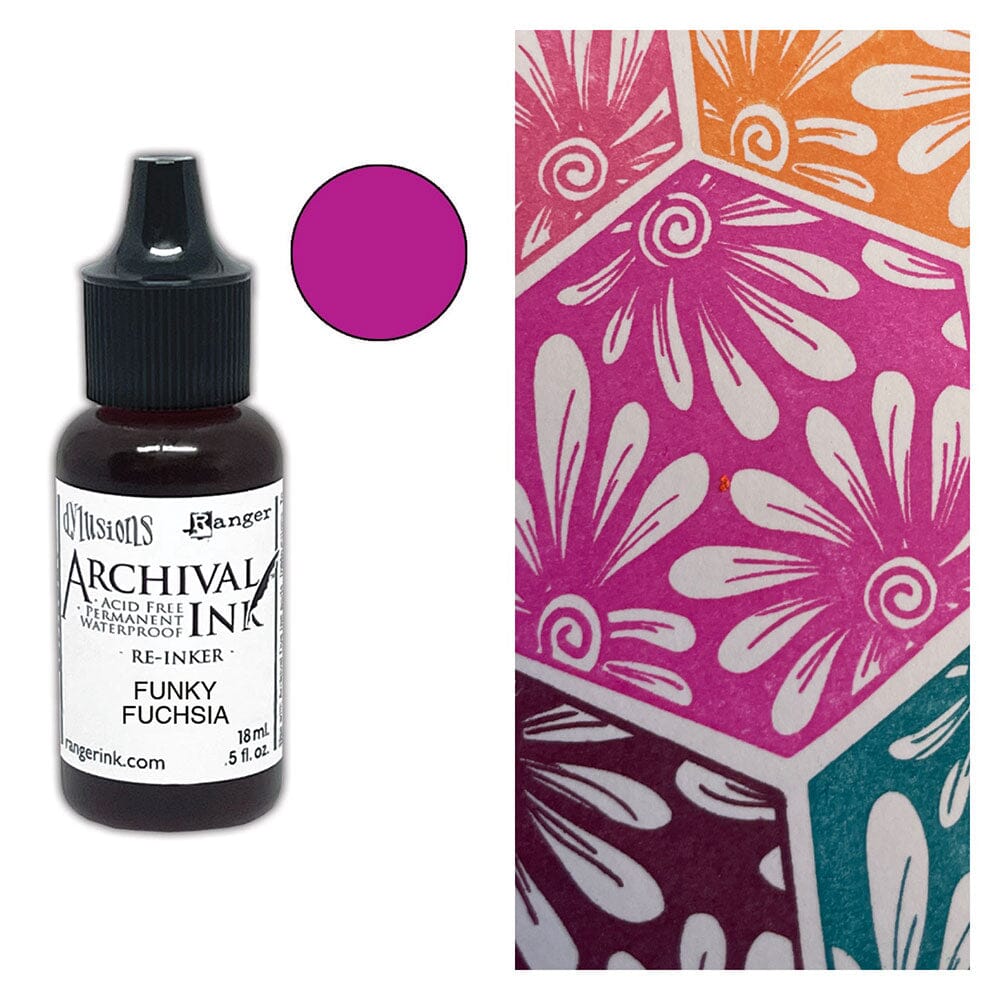 Dylusions Archival Re-Inker Funky Fuchsia 0.5oz Ink Dylusions 