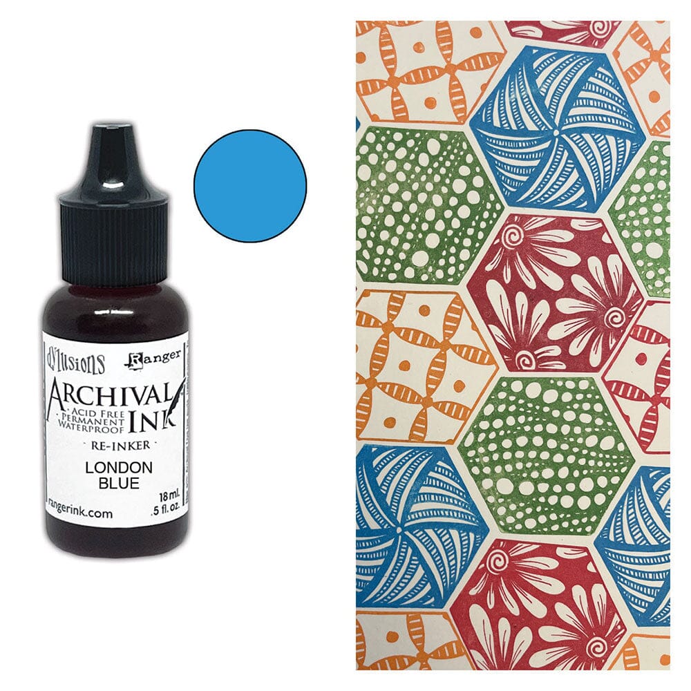 Dylusions Archival Re-Inker London Blue 0.5oz Ink Dylusions 