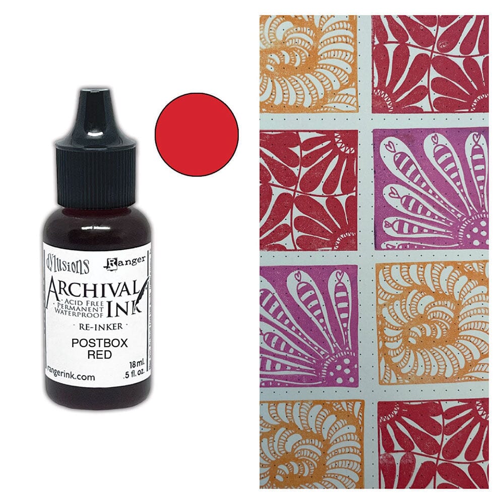 Dylusions Archival Re-Inker Postbox Red 0.5oz Ink Dylusions 