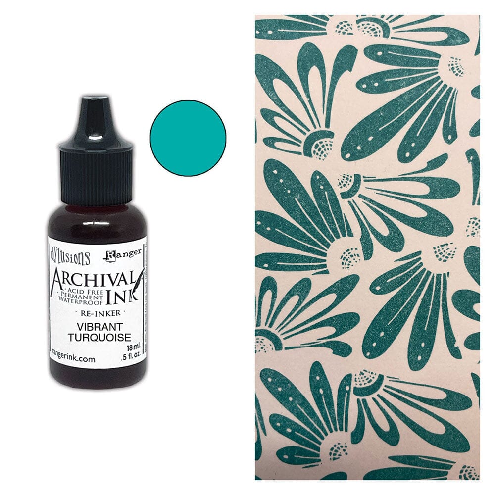 Dylusions Archival Re-Inker Vibrant Turquoise 0.5oz Ink Dylusions 