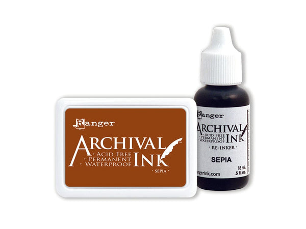 Archival Ink™ Pads Re-Inker Sepia, 0.5oz Ink Archival Ink 