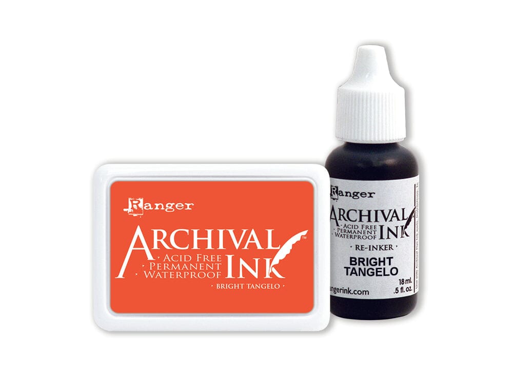 Archival Ink™ Pads Re-Inker Bright Tangelo, 0.5oz Ink Archival Ink 