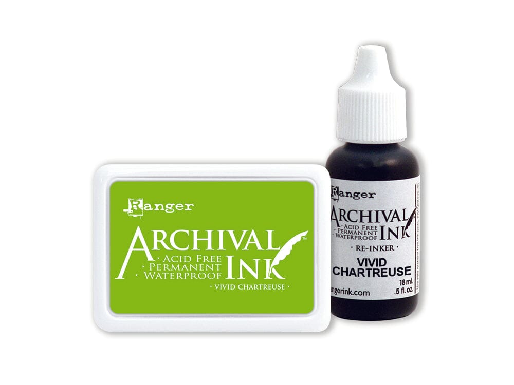 Archival Ink™ Pads Re-Inker Vivid Chartreuse, 0.5oz Ink Archival Ink 