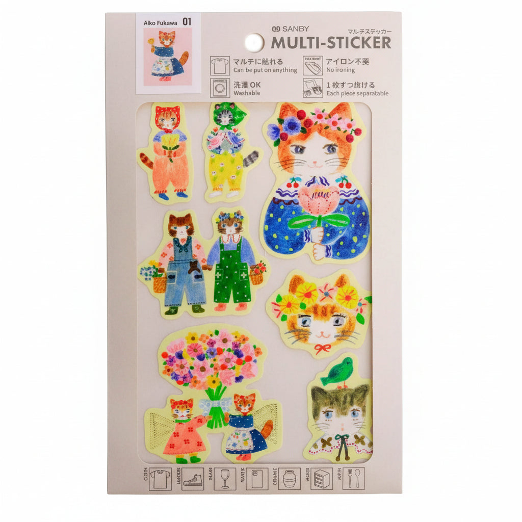 Sanby Aiko Fukawa Muli Sticker Cat Lover Stickers Sanby 