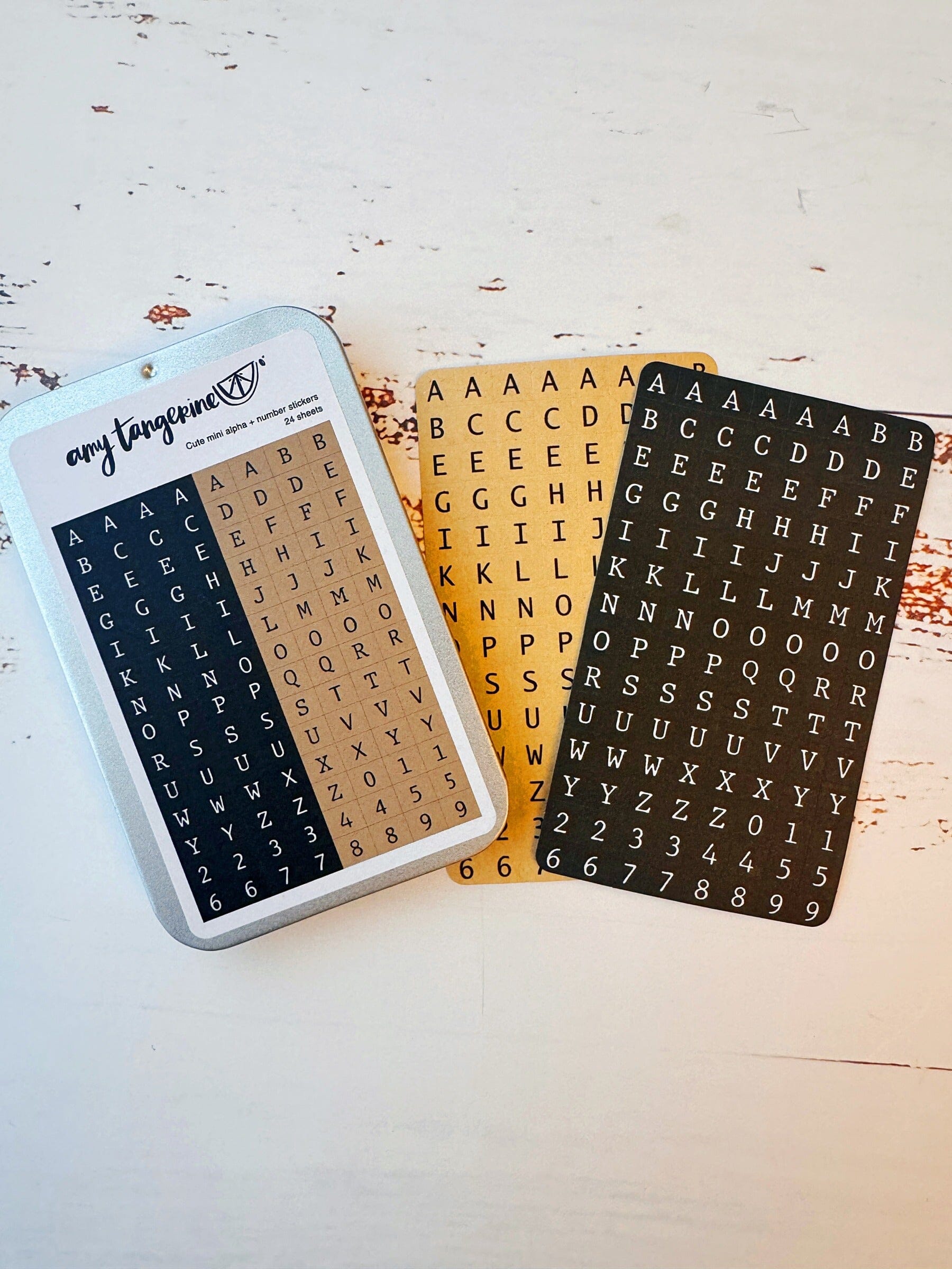 Amy Tangerine - Cute Mini Alpha + Number Stickers, Black and Brown Surfaces Amy Tangerine 