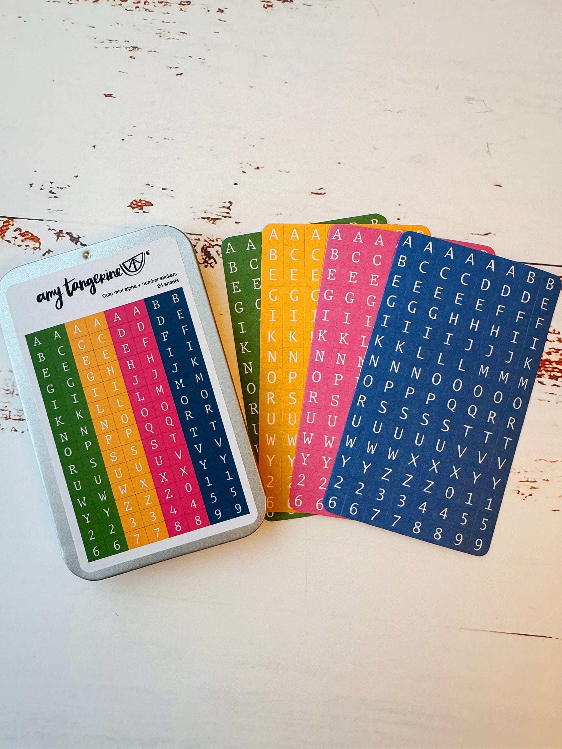 Amy Tangerine - Cute Mini Alpha + Number Stickers, Colors Surfaces Amy Tangerine 