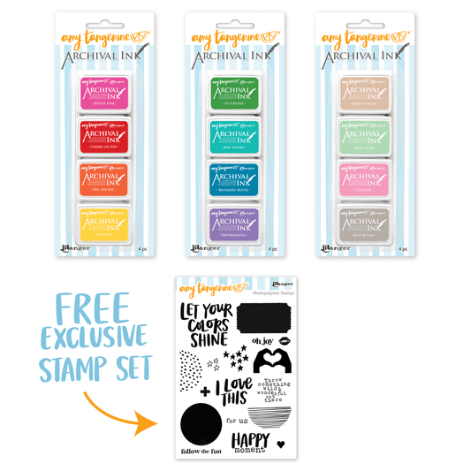 Amy Tangerine Mini Archival Ink Kits & Exclusive Free Stamp Set Bundles Amy Tangerine 