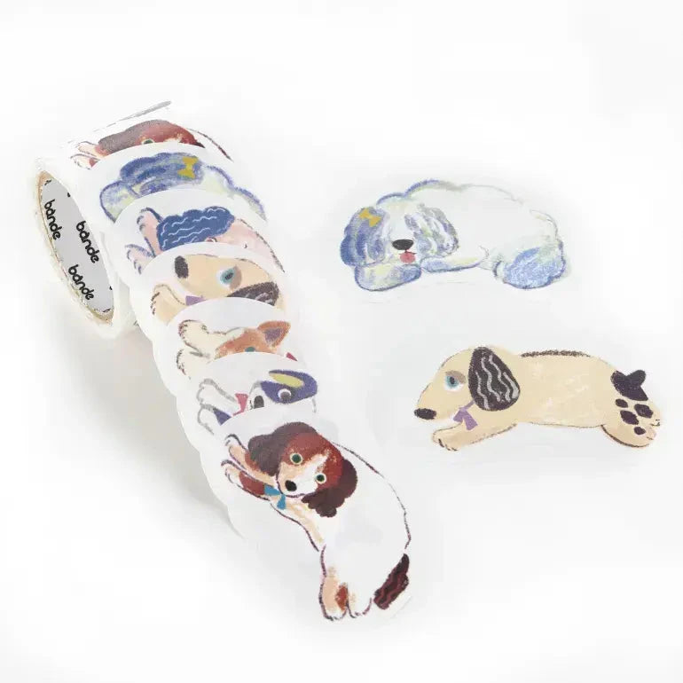 Bande Washi Roll Sticker Set - Running Dogs Washi Tape Bande 