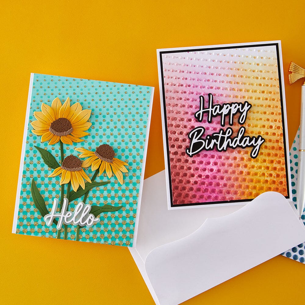 Simon Hurley create. Spellbinders Cascading Coneflowers Bundle