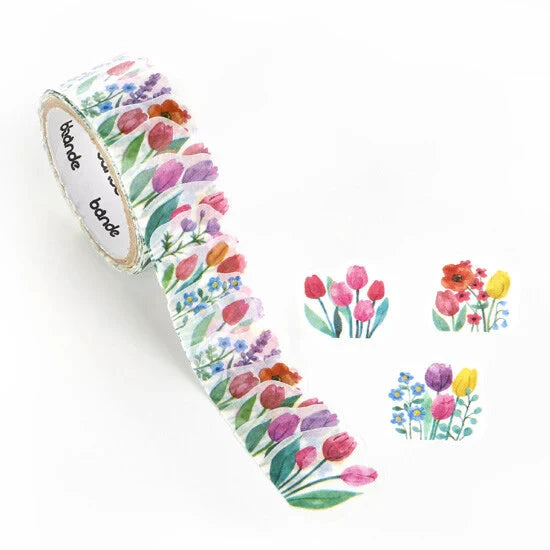 Bande Washi Roll Stickers - Tulip Field Washi Tape Bande 