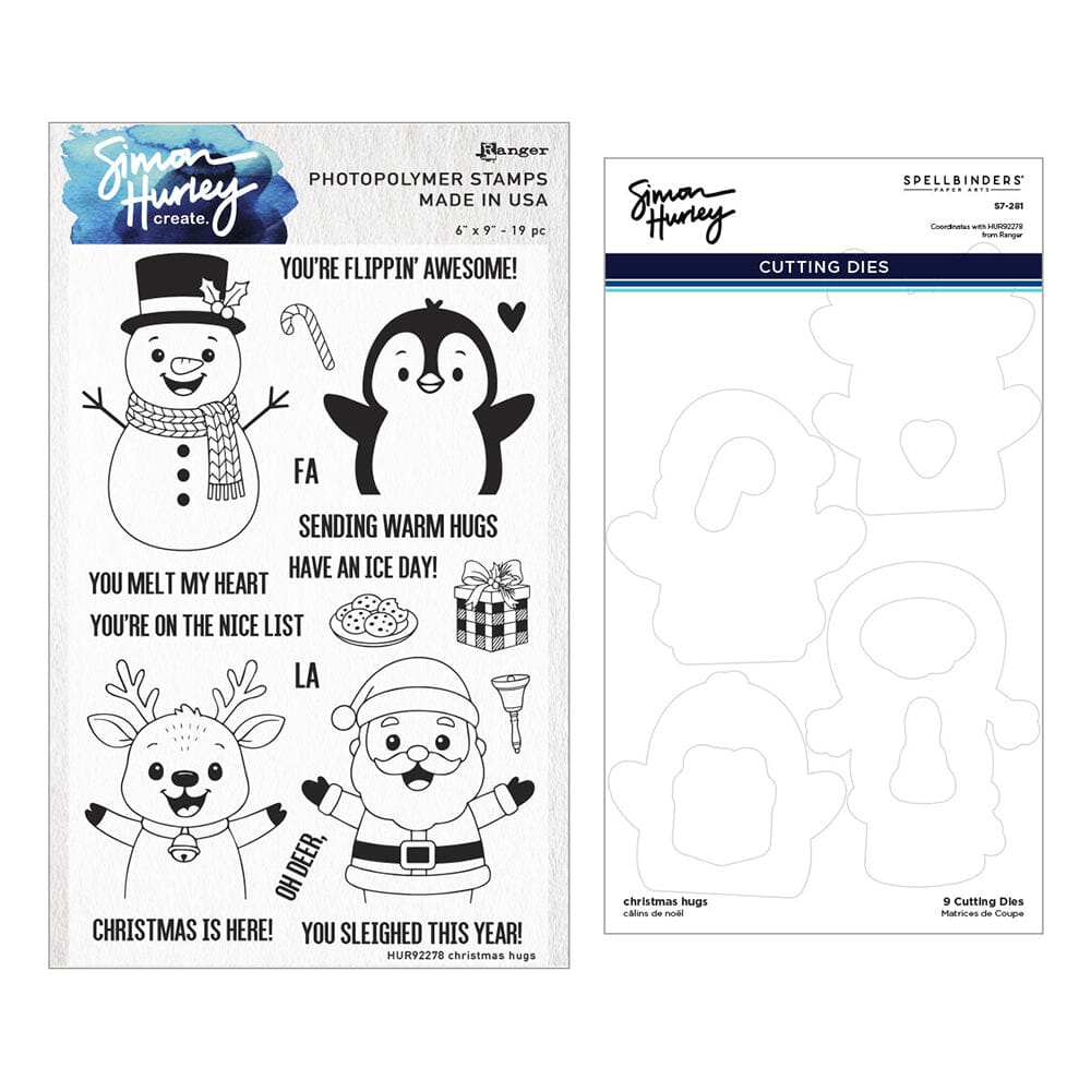 Simon Hurley create. Christmas Hugs Stamp and Die Bundle Stamps Simon Hurley 