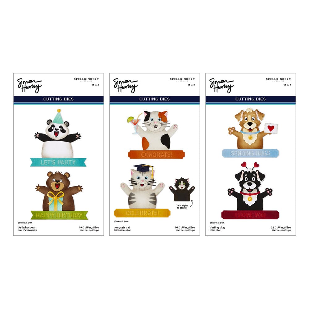 Simon Hurley create. Spellbinders Sending Hugs Etched Dies Bundle Cutting Dies Simon Hurley 