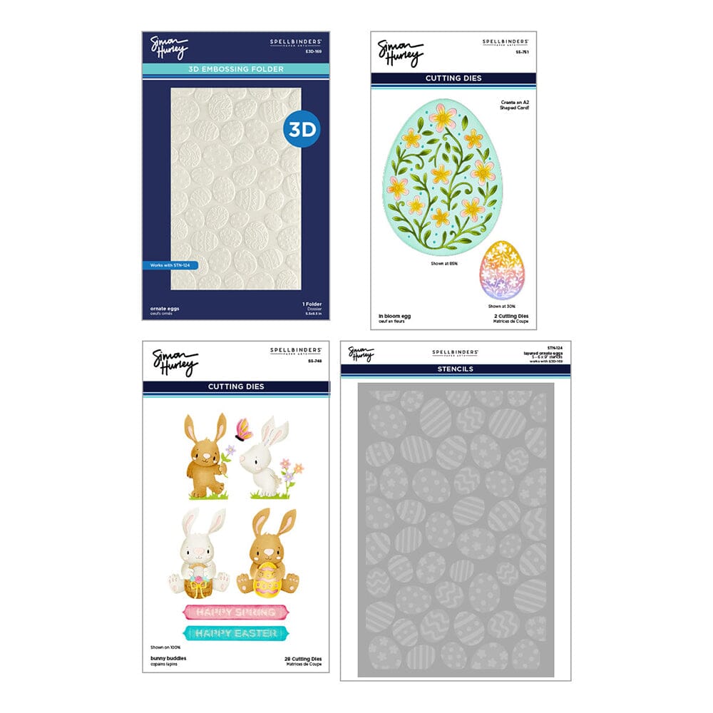 Simon Hurley create. Spellbinders Happy Spring I Want It All Bundle Stencil Simon Hurley 