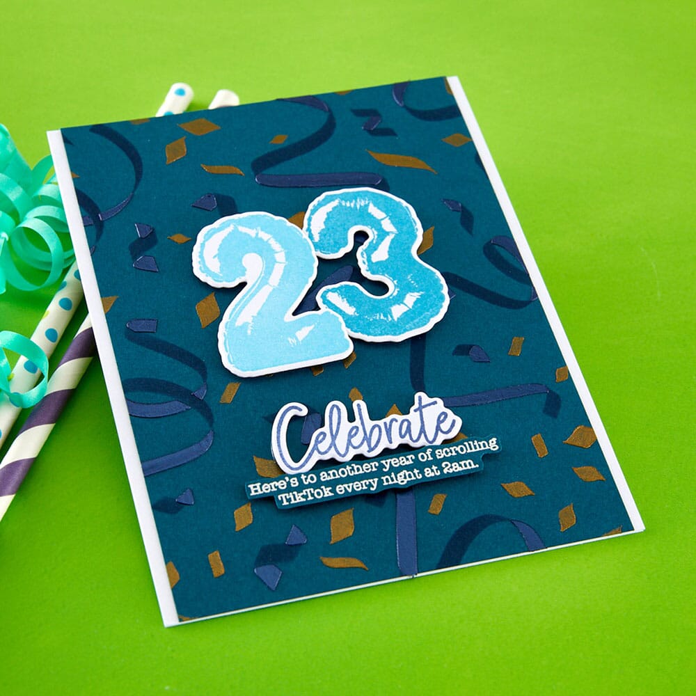 Simon Hurley create. Spellbinders Number Balloons Etched Dies Cutting Dies Simon Hurley 