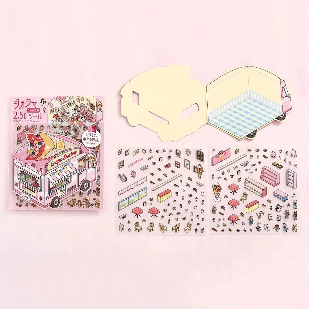 BGM Diorama Clear Sticker 2.5D - Crepe Shop Stickers BGM 