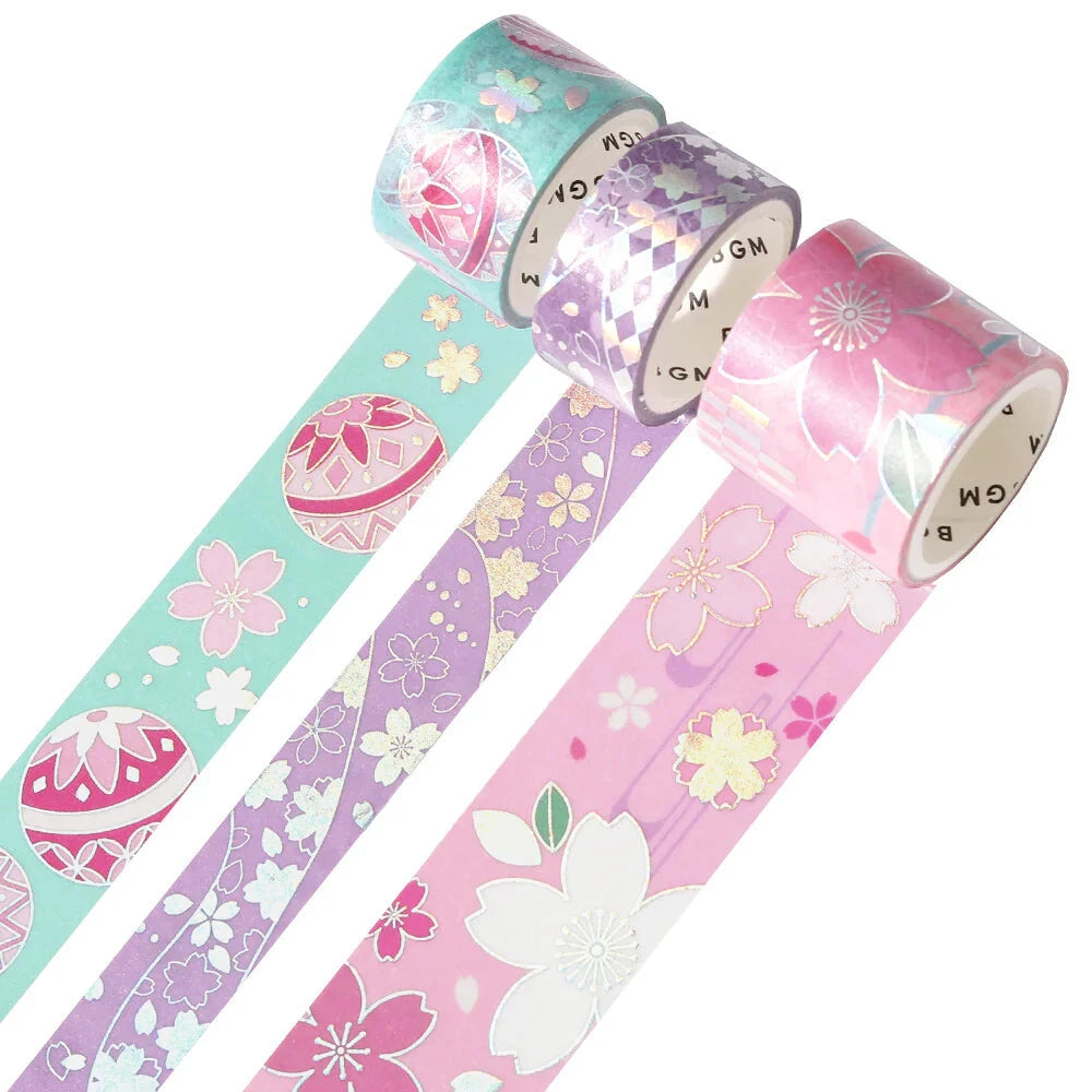 BGM Japanese Kimono Gold Foil Washi Tape - Cherry Blossoms Washi Tape Kimono 