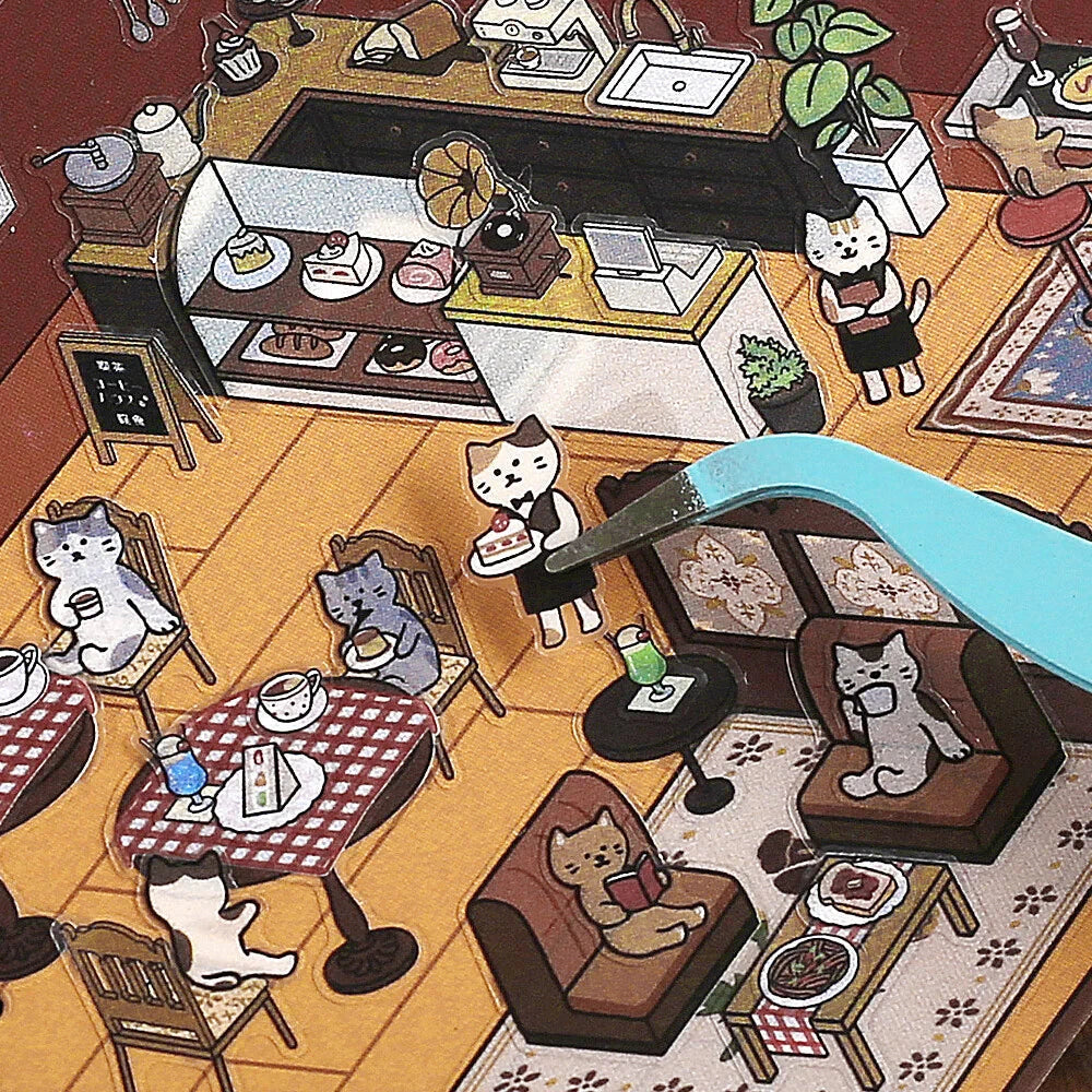 BGM Life Diorama Sticker 2.5D - Coffee Shop Stickers BGM 