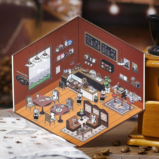 BGM Life Diorama Sticker 2.5D - Coffee Shop Stickers BGM 