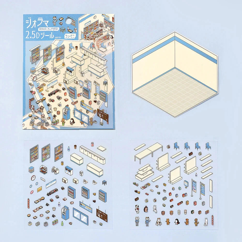 BGM Life Diorama Sticker 2.5D - Convenience Store Stickers BGM 
