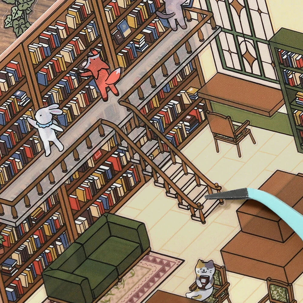 BGM Life Diorama Sticker 2.5D - Library Stickers BGM 