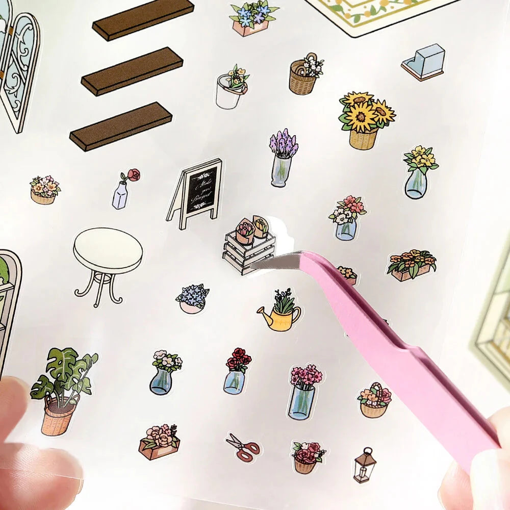 BGM Life Diorama Sticker 2.5D - Flower Shop Stickers BGM 