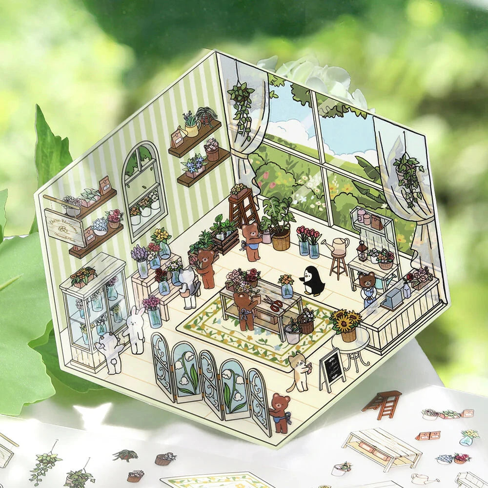 BGM Life Diorama Sticker 2.5D - Flower Shop Stickers BGM 