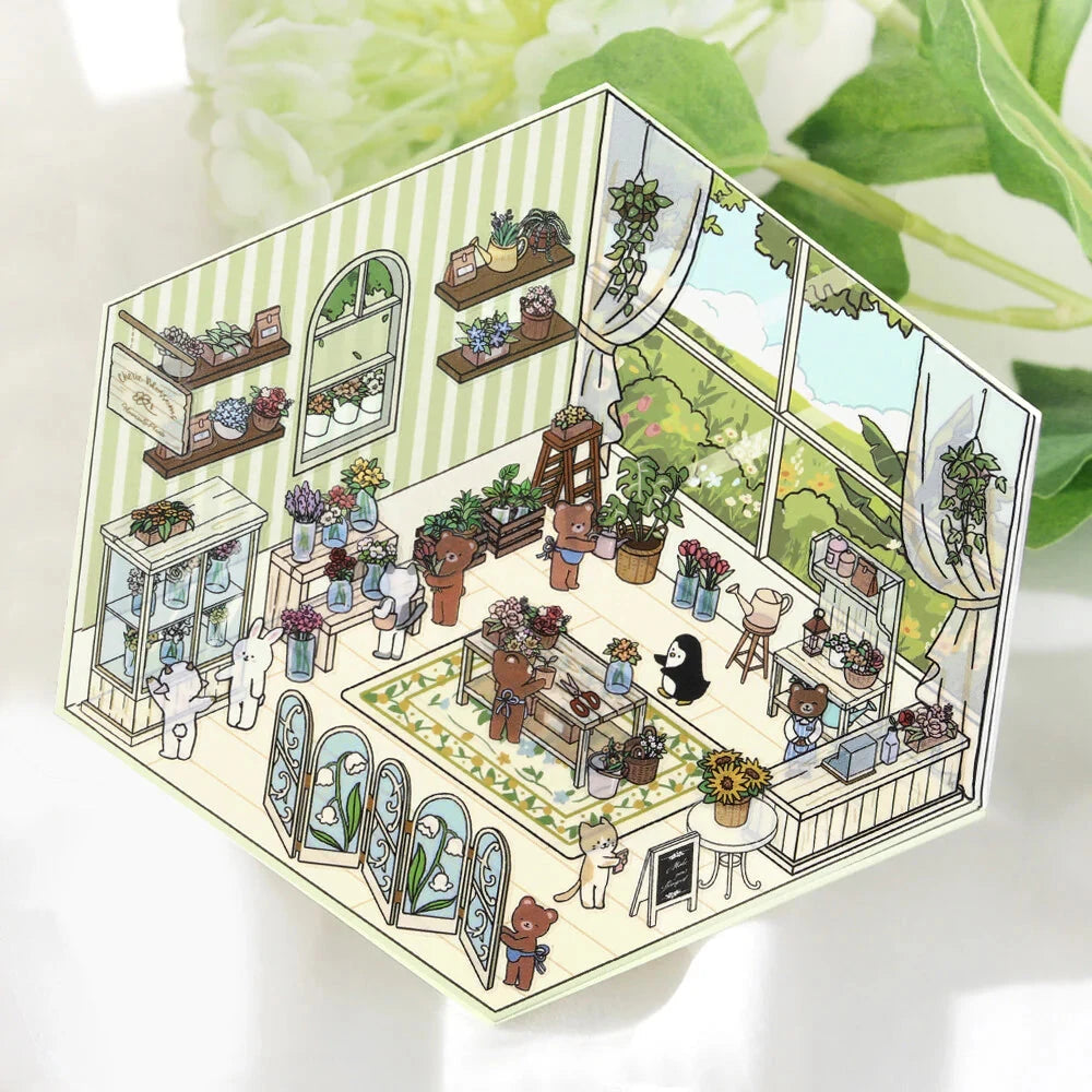 BGM Life Diorama Sticker 2.5D - Flower Shop Stickers BGM 