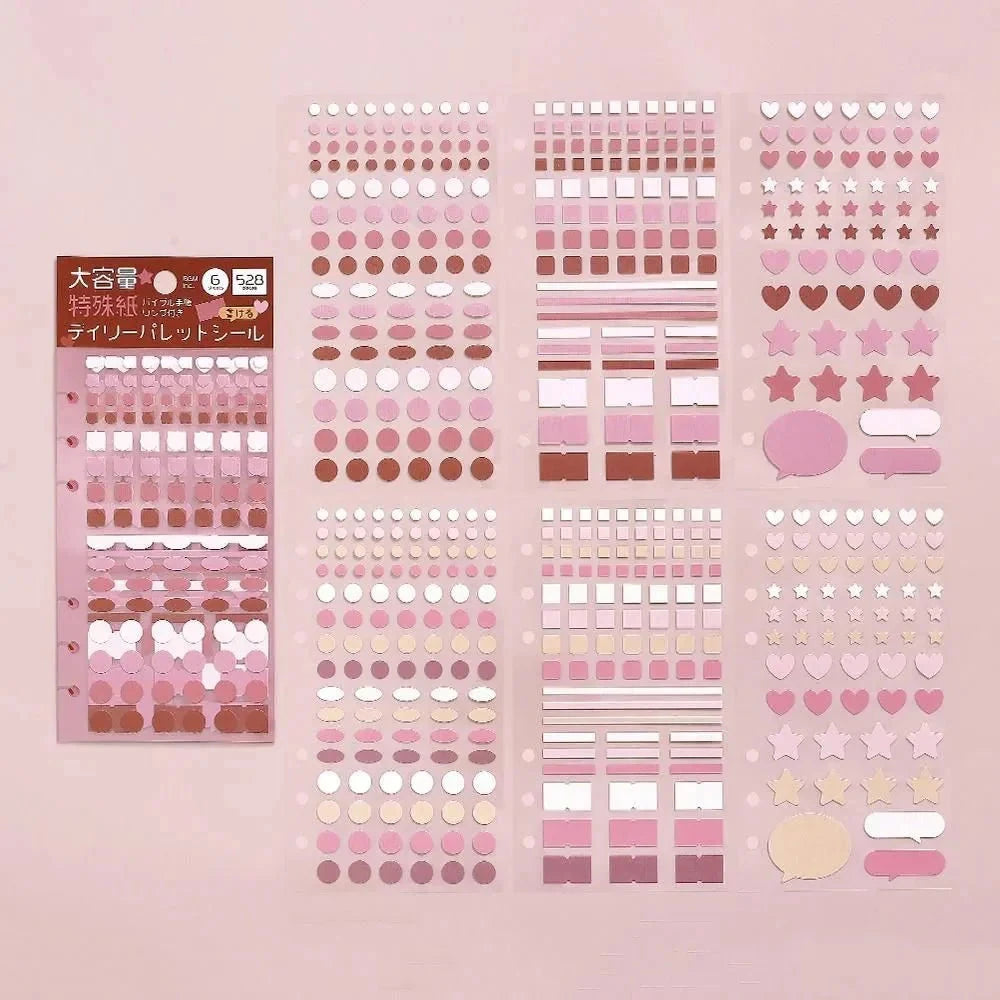 BGM Planner Sticker Sheet - Daily Palette Raspberry Stickers BGM 