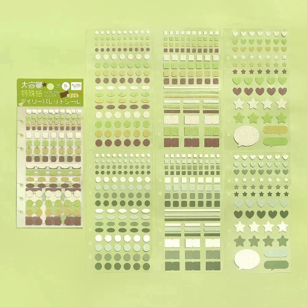 BGM Planner Sticker Sheet - Daily Palette Olive Stickers BGM 