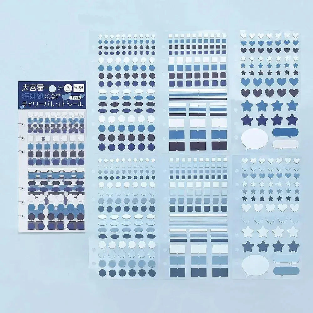 BGM Planner Sticker Sheet - Daily Palette Ocean Stickers BGM 