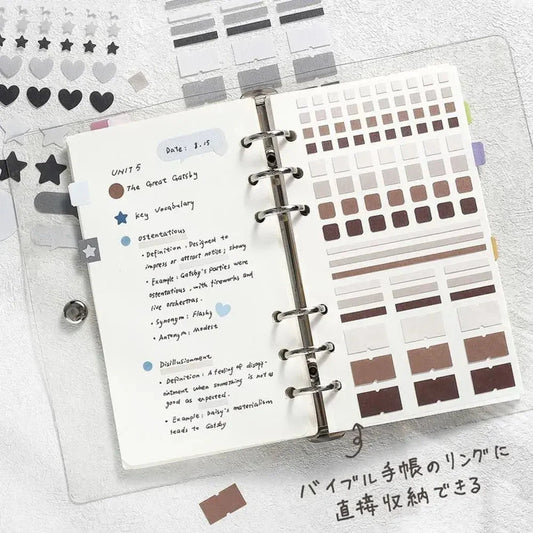 BGM Planner Sticker Sheet - Daily Palette Dark Stickers BGM 