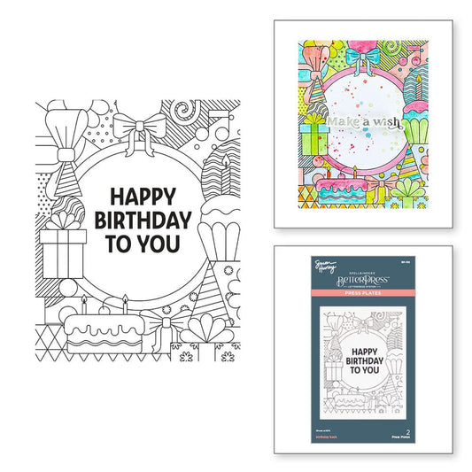 Simon Hurley Spellbinders Birthday Bash Press Plate & Die Set Cutting Dies Simon Hurley 