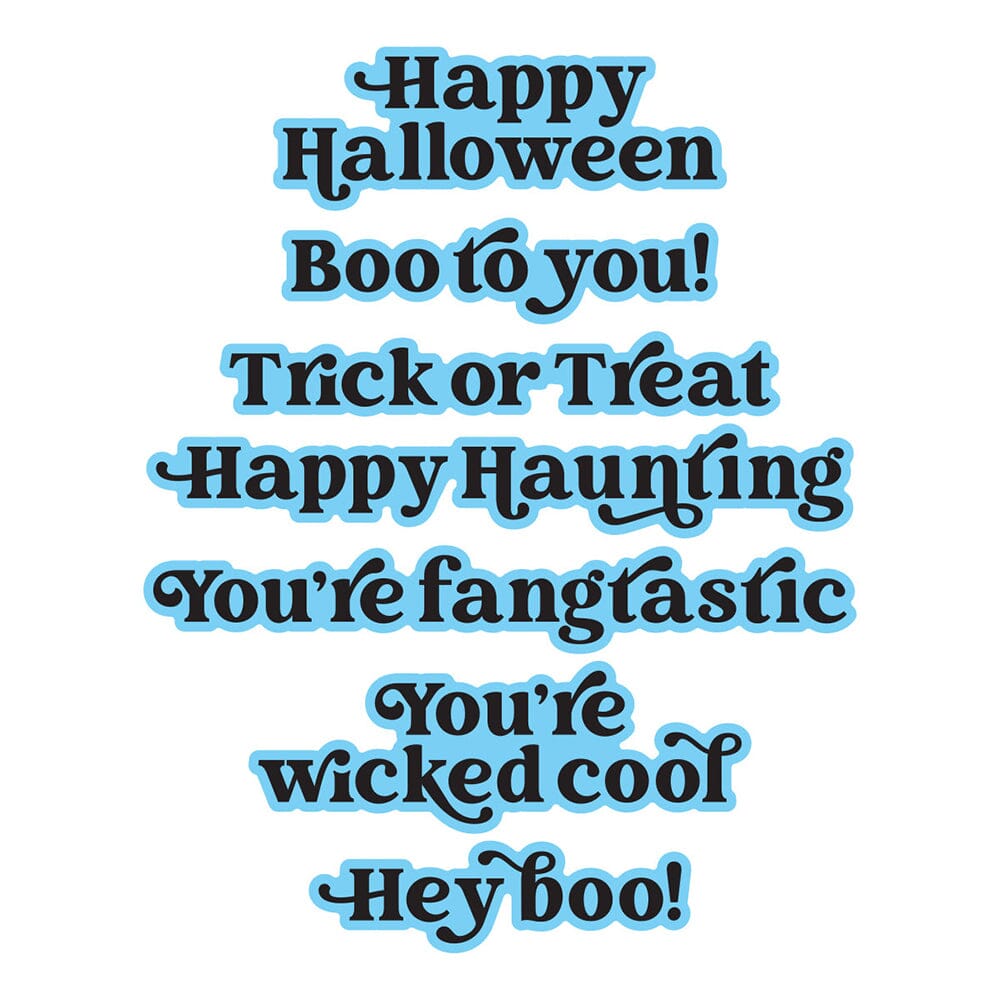 Simon Hurley create. Spellbinders Spooky Sentiments Hot Foil Plate & Die Cutting Dies Simon Hurley 