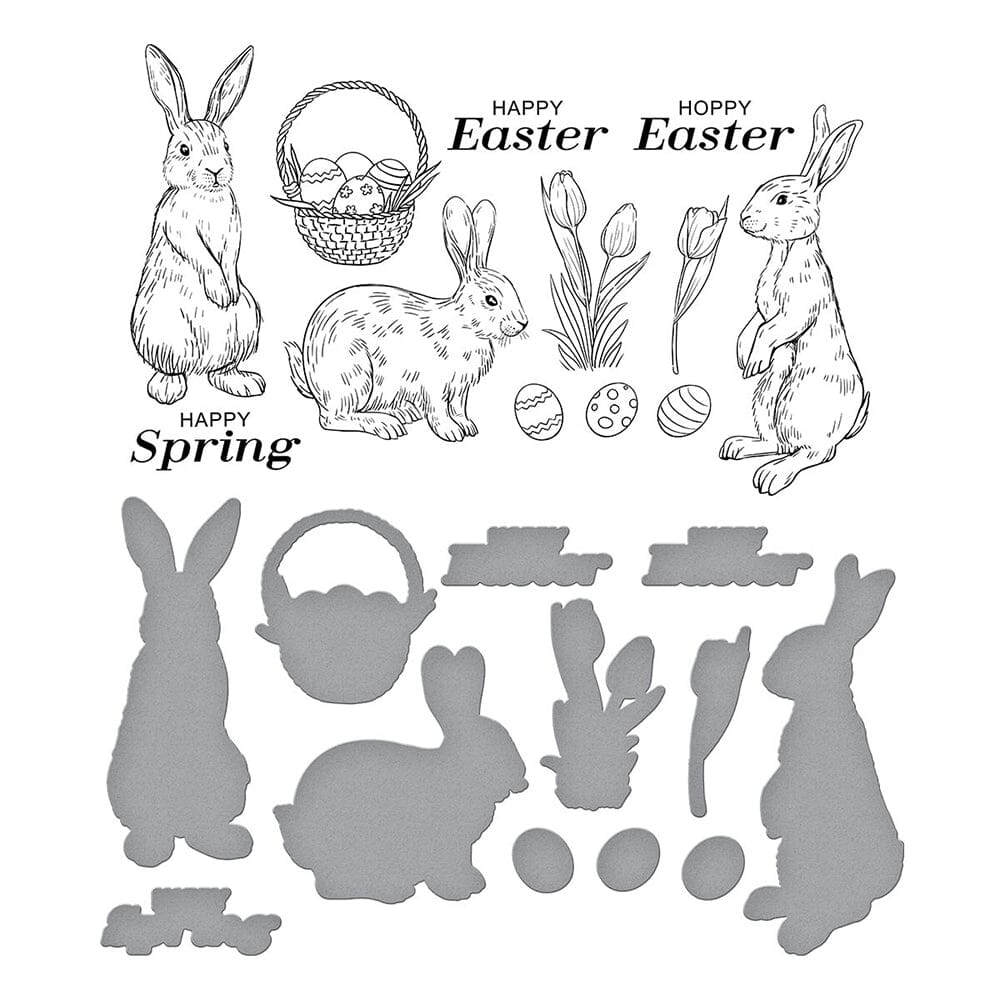 Simon Hurley create. Spellbinders Spring Bunnies Press Plate & Die Cutting Dies Simon Hurley 