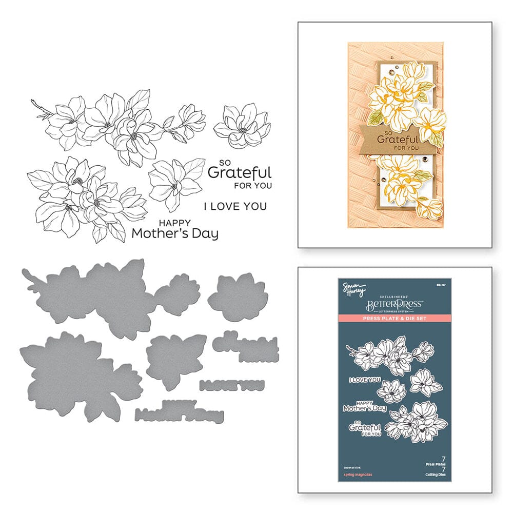 Simon Hurley create. Spellbinders Spring Magnolias Press Plate & Die Cutting Dies Simon Hurley 