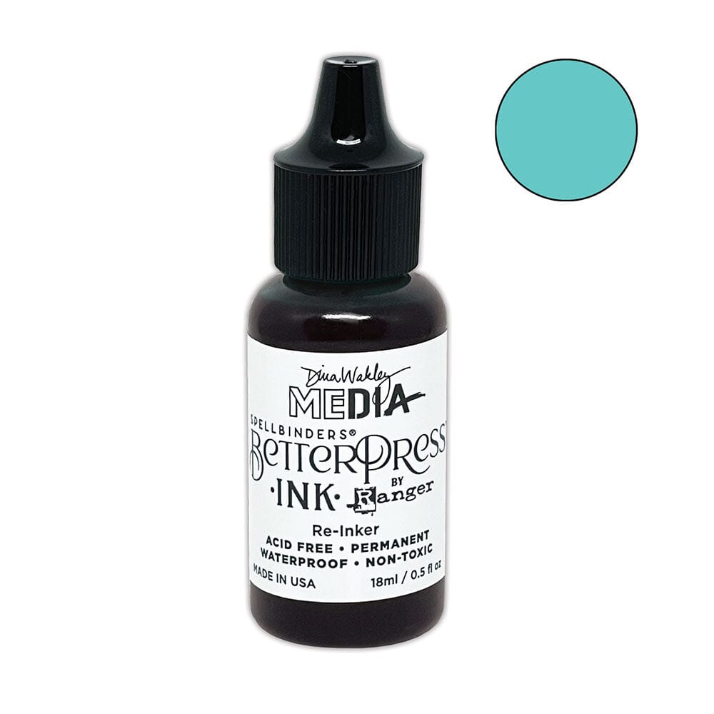 Dina Wakley MEdia Spellbinders BetterPress Re-Inker - Turquoise Ink Dina Wakley Media 