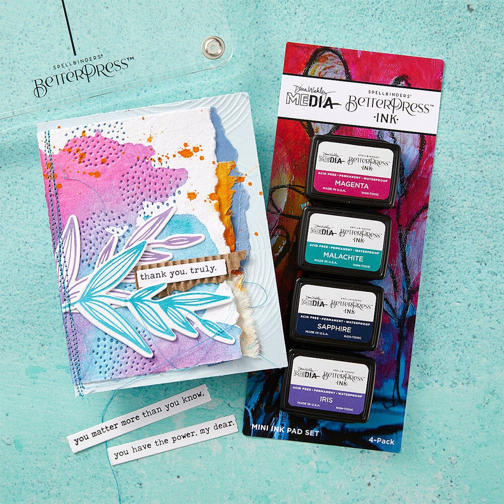 Dina Wakley MEdia Spellbinders BetterPress Mini Ink Kit - Happy Ink Pad Dina Wakley Media 