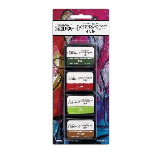 Dina Wakley MEdia Spellbinders BetterPress Mini Ink Kit - Festive Ink Pad Dina Wakley Media 