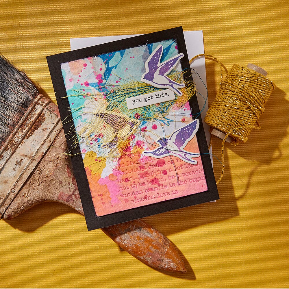 Dina Wakley MEdia Spellbinders Collaged Birds Plates & Dies Dies Dina Wakley Media 