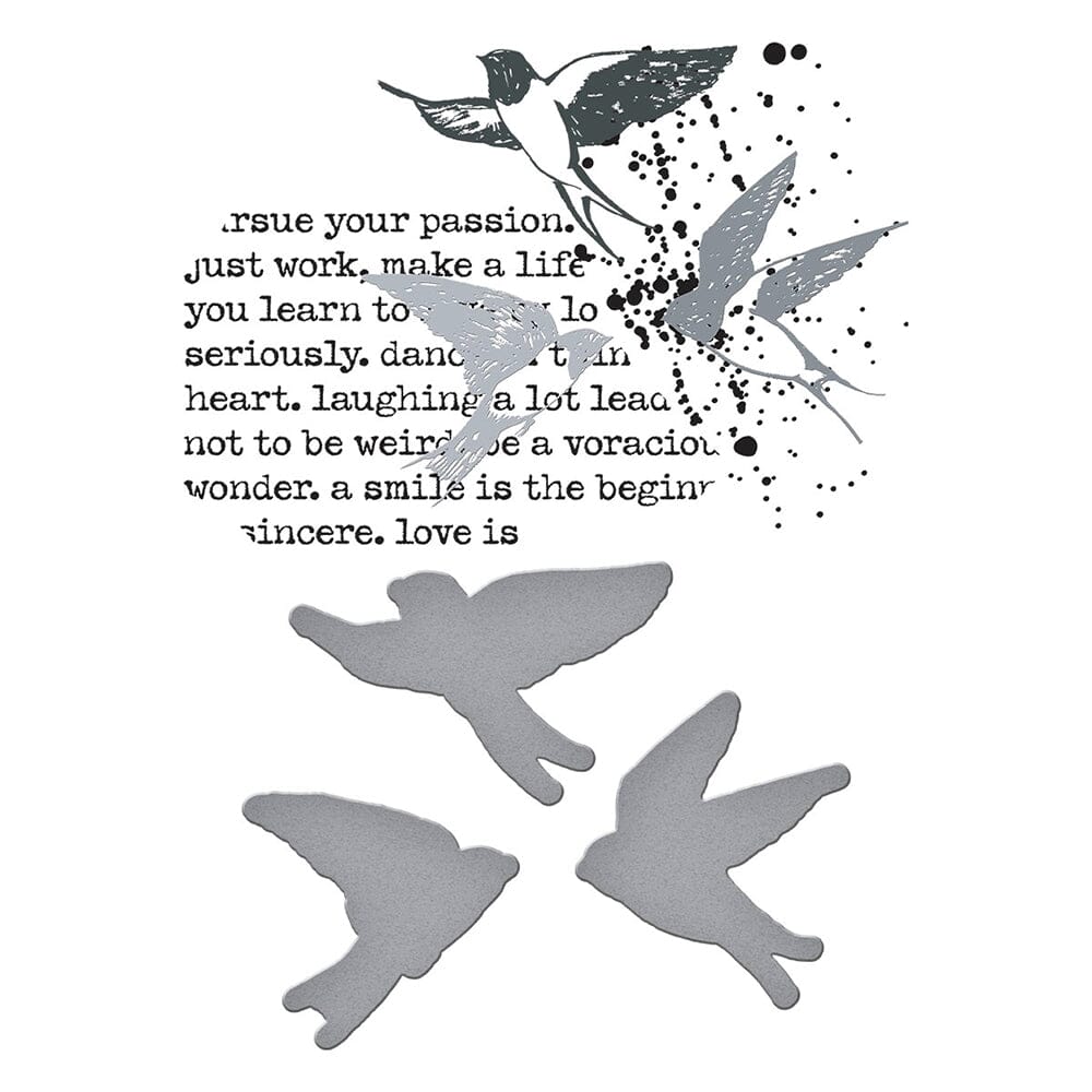 Dina Wakley MEdia Spellbinders Collaged Birds Plates & Dies Dies Dina Wakley Media 