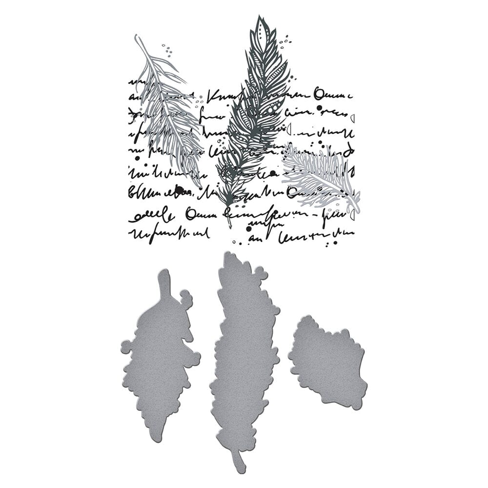 Dina Wakley MEdia Spellbinders Feather Dream Plates & Dies Dies Dina Wakley Media 