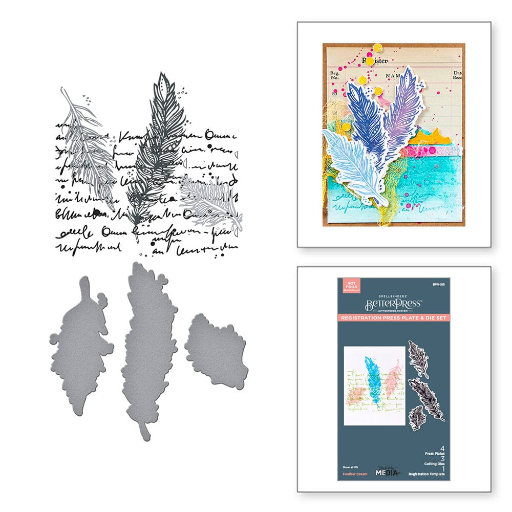 Dina Wakley MEdia Spellbinders Feather Dream Plates & Dies Dies Dina Wakley Media 