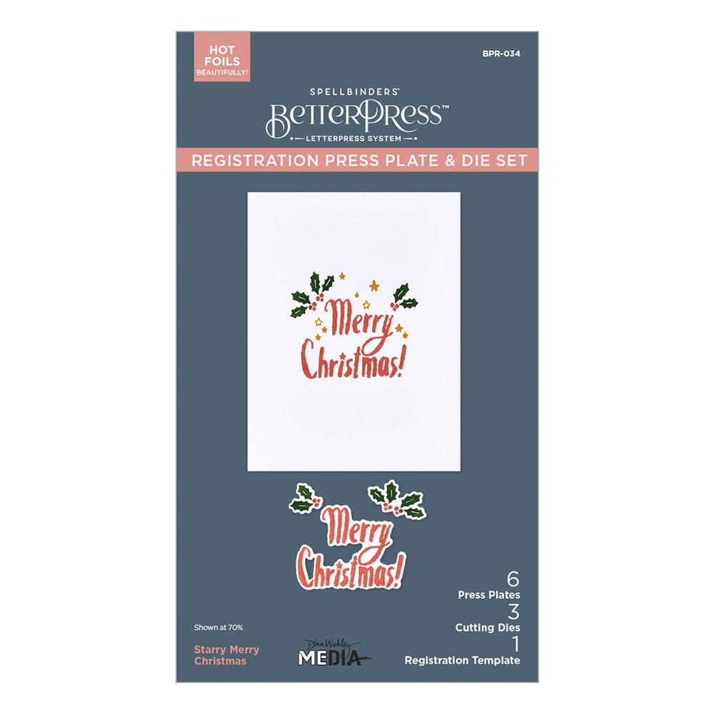 Dina Wakley MEdia Spellbinders Starry Merry Christmas Betterpress Plates & Dies Dies Dina Wakley Media 