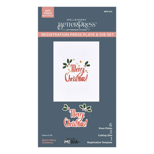 Dina Wakley MEdia Spellbinders Starry Merry Christmas Betterpress Plates & Dies Dies Dina Wakley Media 