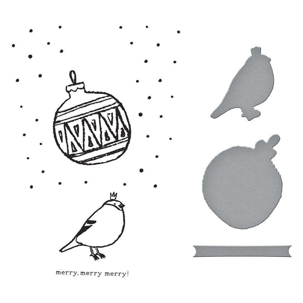 Dina Wakley MEdia Spellbinders Merry, Merry, Merry Bird Betterpress Plates & Dies Dies Dina Wakley Media 