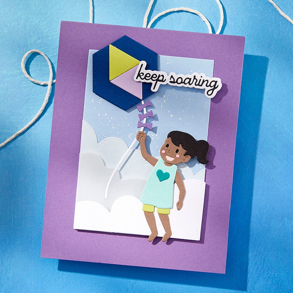 Simon Hurley Spellbinders Soaring Sentiments Press Plate & Die Set Cutting Dies Simon Hurley 