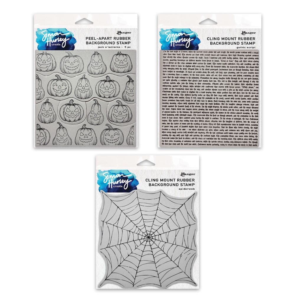 Simon Hurley create. Cling Mount Rubber Background Stamps Halloween Bundle Stamps Simon Hurley 