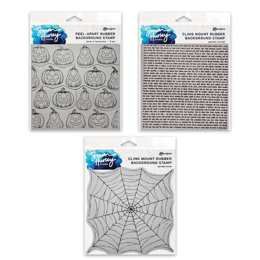 Simon Hurley create. Cling Mount Rubber Background Stamps Halloween Bundle Stamps Simon Hurley 
