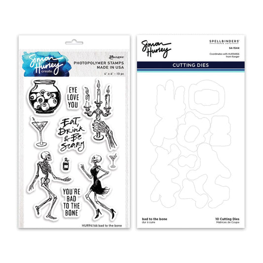Simon Hurley create. Bad to the Bone Photopolymer Stamp & Die Bundle Stamps Simon Hurley 