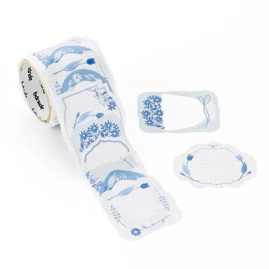 Bande Washi Roll Stickers - Blue Flowers Washi Tape Bande 